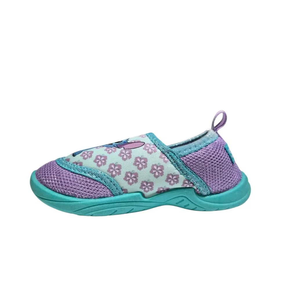 Disney Stitch Toddler Girls Water Shoes Mesh Slip On Size 7/8, 9/10 Rubber Sole